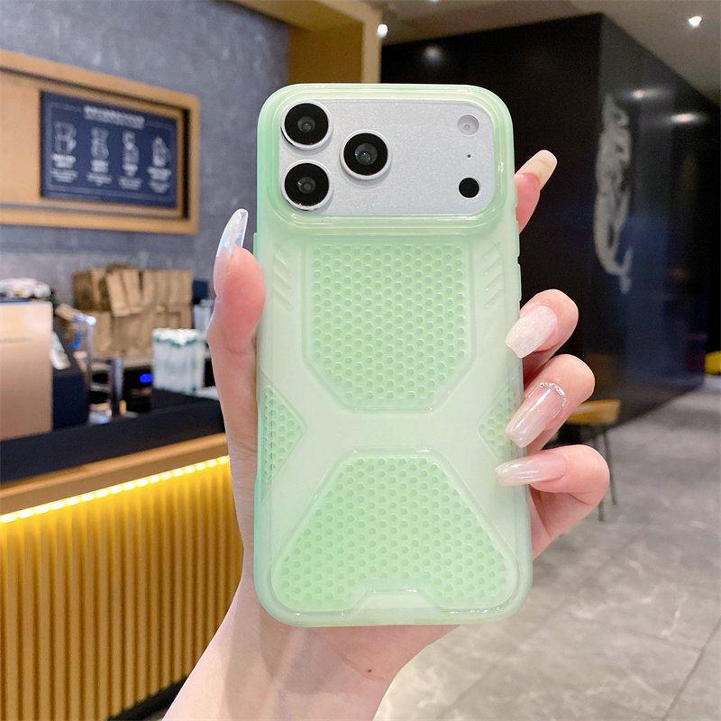Applicable to iPhone17Pro mobile phone case Bingfeng jelly Apple 16 mecha summer heat dissipation and anti-drop TPU protective case