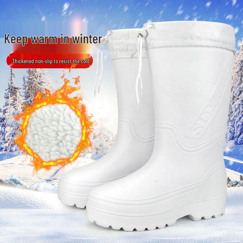 Unisex Ultra-Light EVA Cotton Rain Boots: Non-Slip, Oil-Resistant Footwear for Cold Storage, Fishery, and Food Industry.