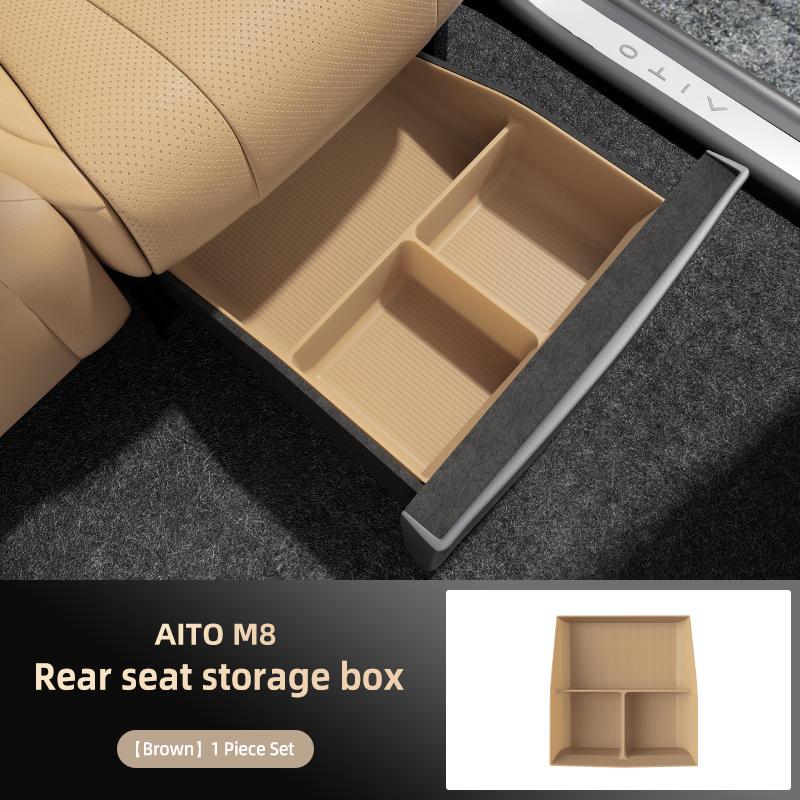 For AITO M8 5Seat 2025 2026 Under Seat Storage Box Bag Car Accessories Drawer Type Organizer Storage Lower Box Tray