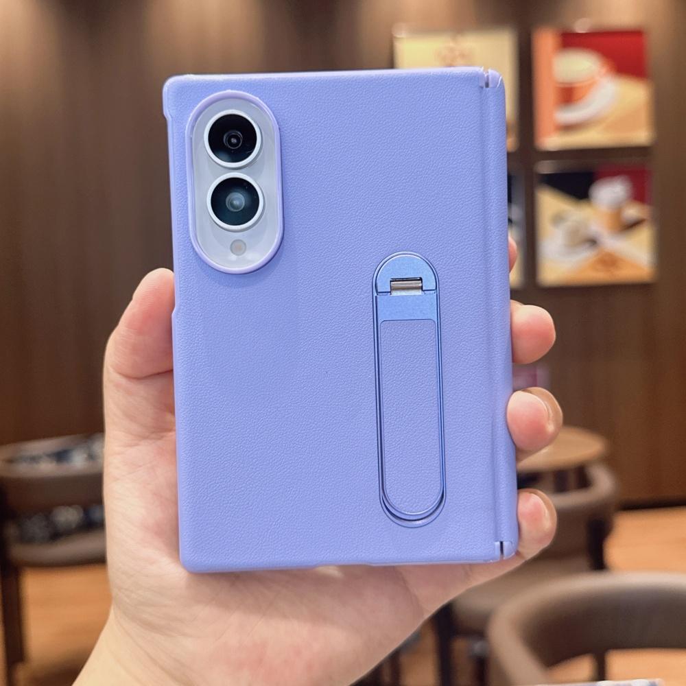 Matte Leather Fold Stand Holder Phone Case For Samsung Galaxy ZFold 8 Hinge Tempered Glass Screen Protector Shockproof Cover