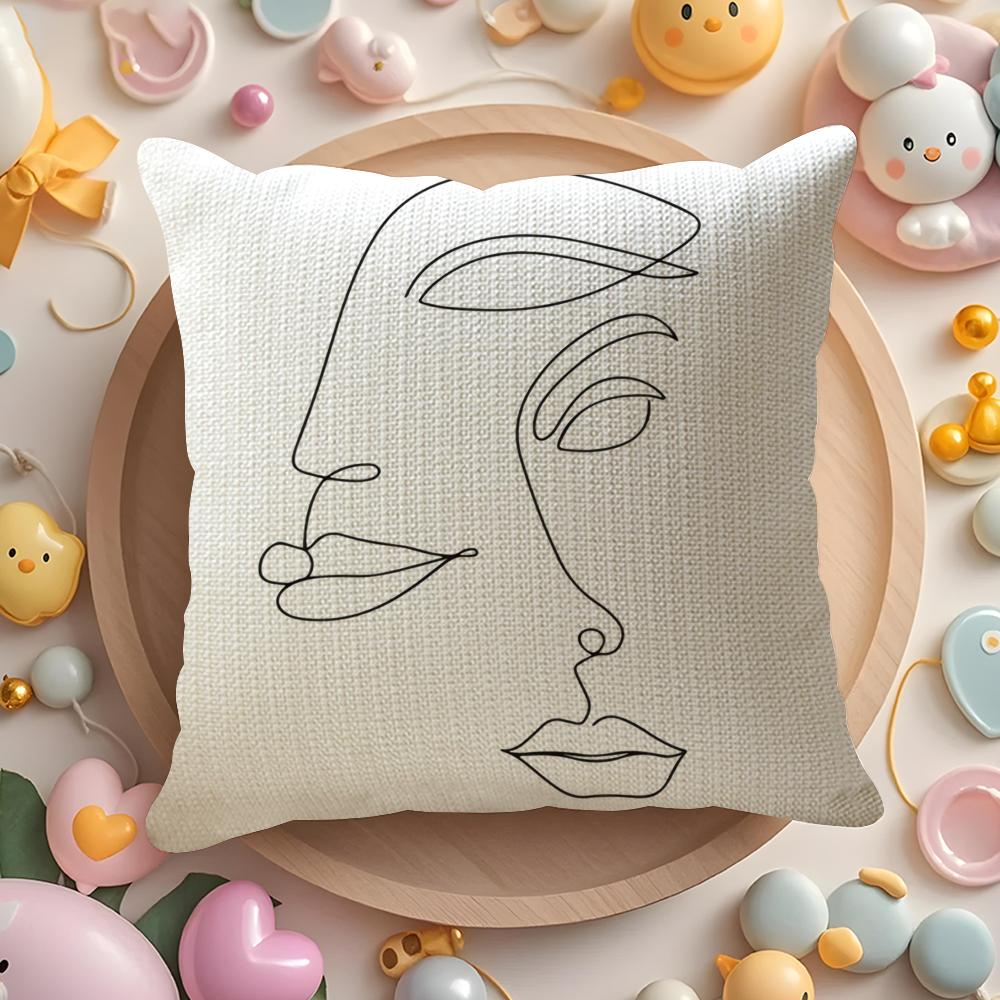 A Simple Black And White Love Story Pillow Case Sofa Living Room Bedroom Headboard Backrest Cushion Square Cushion