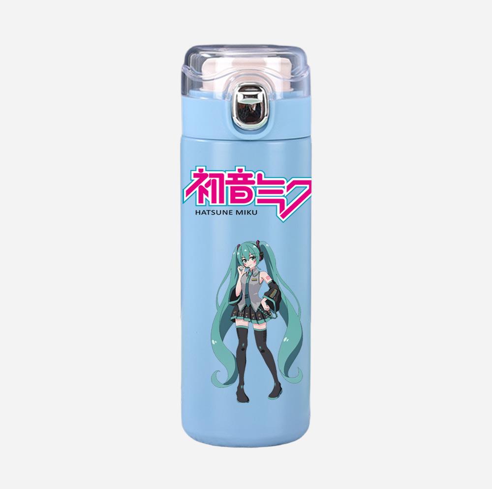 Tazza Termica Stampata Anime Hatsune Miku Portatile Acciaio Inossidabile 400ml Borraccia Anti-perdita Tazza da Campeggio Regalo
