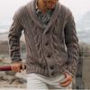 Maglione Caldo Autunno Inverno Cardigan da Uomo Lavorato a Maglia Manica Lunga Abbottonato Giacca Cappotto Abbigliamento Maglieria Moda Casual