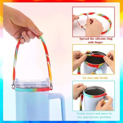 Soft Water Bottle Sling Holder Durable Water Bottle Accessories Water Cup Silicone Strap Silicone Water Bottle Sling with Strap