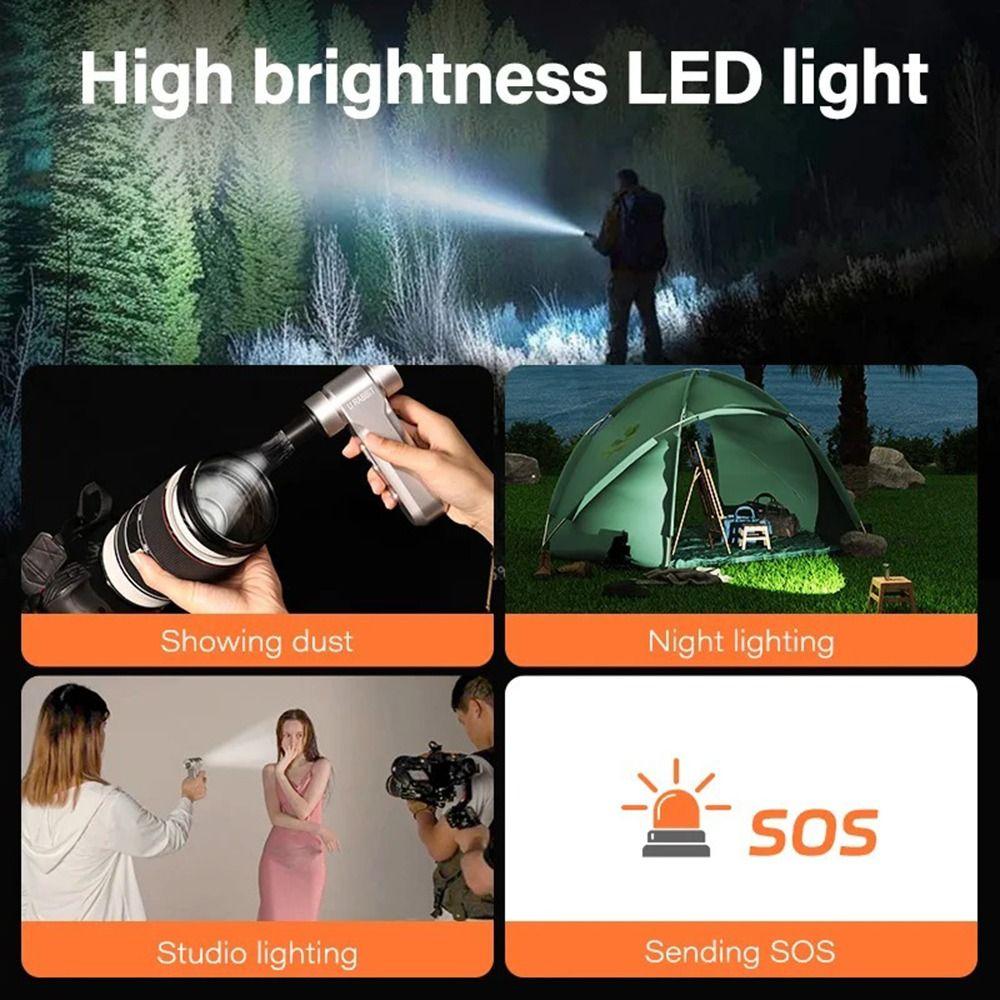 

with LED Light Violent Turbofan 130000PRM Power Air Duster Mini Turbo Jet Fan Keyboard Cleaning срібний