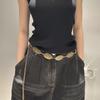 Mary Vintage Carved European and American Style Dress Jeans Versatile Streetwear Fashion Metal Women's Waist Chain