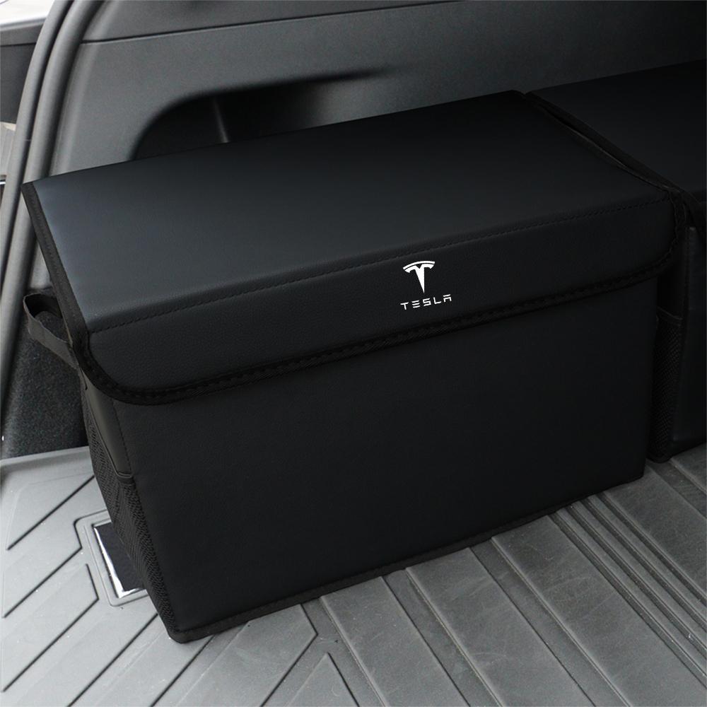 Large Capacity Car Rear Trunk Logo Emblem Storage Box Organizer Auto Accessories For Tesla Model 3 Model Y Model S Model X WYE