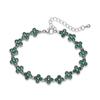 Colorful CZ Stone Copper Bracelet And Necklace Set With Lobster Clasp Adjustable Minimalist Romantic Jewelry