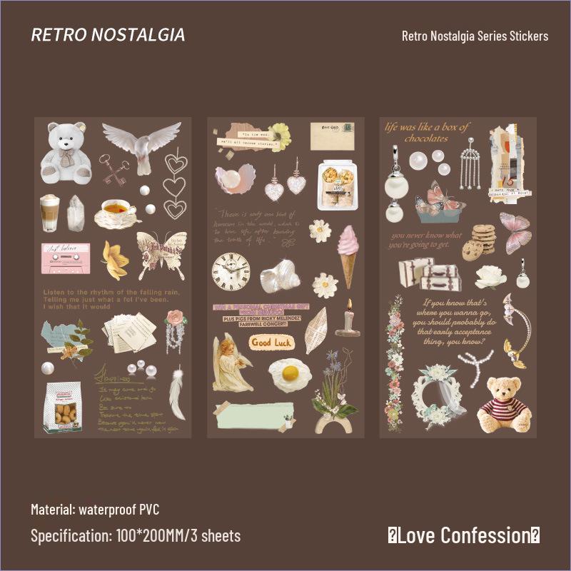 American Retro Nostalgic Stickers: High-Grade Waterproof PVC for Creative Journaling & Kids' Packs