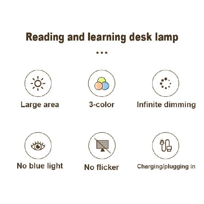 40 LED Clip Lamp Touch Control Double-headed Writing Lamp Night Light for Bedroom Dormitory Study Office Reading Table Lamp