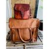 (Free Cross Body Small Brown Bag Size - 9 X 7 X 3 In ) Handmade Men's Leather Vintage Laptop Messenger Briefcase Bag Satchel