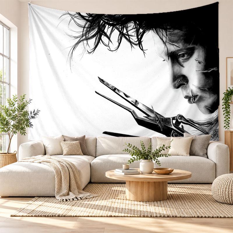 Edward Scissorhands Wall Tapestry Home Decor Hanging Cloth Art Background Tapestry for Bedroom