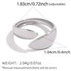 Stainless Steel Geometric Bright Surface Opening Rings for Women Men New Waterproof No Fading Rings Party Jewelry Accessories