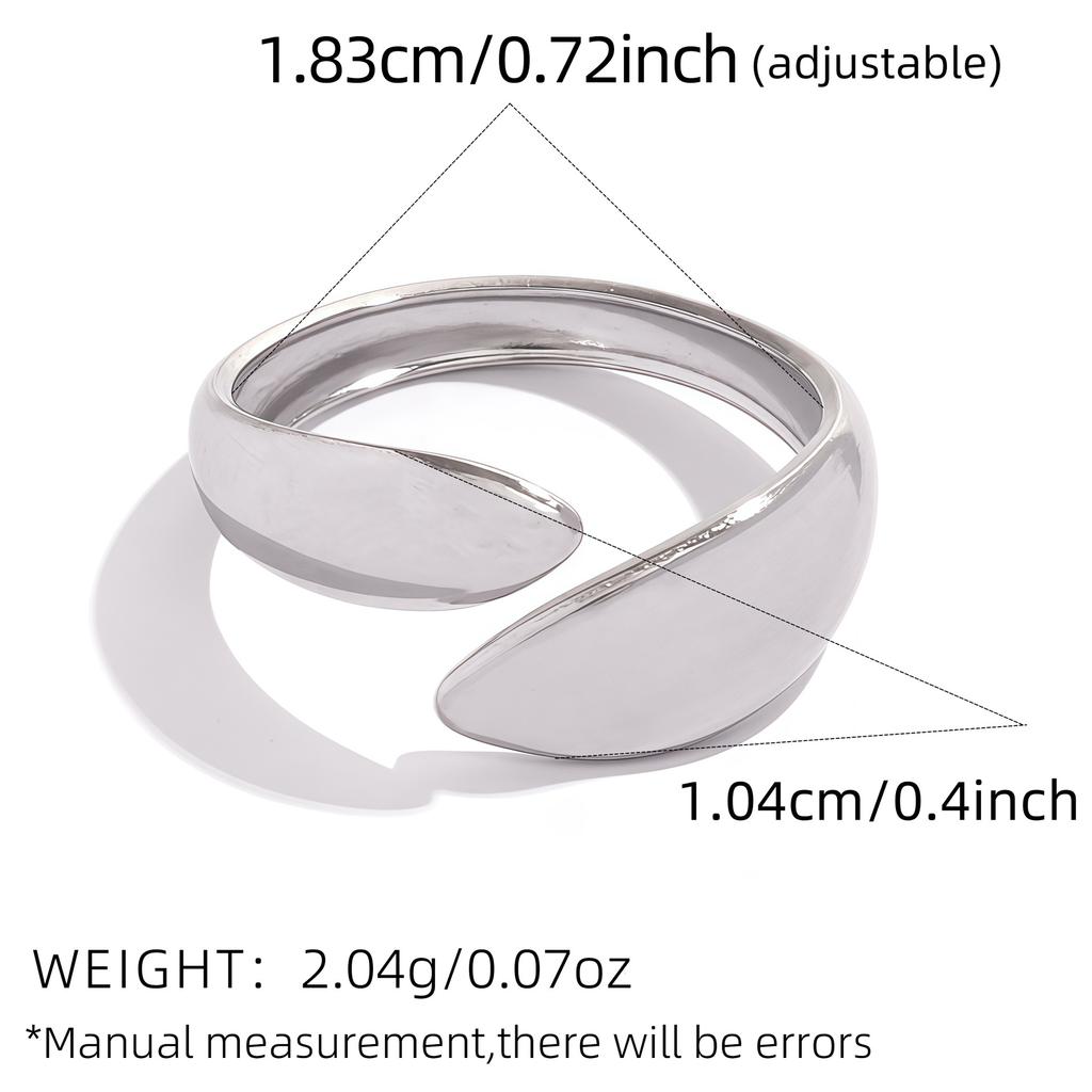Stainless Steel Geometric Bright Surface Opening Rings for Women Men New Waterproof No Fading Rings Party Jewelry Accessories