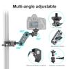 Bike Camera Holder Aluminum Alloy Handlebar Mount Bracket Lightweight Motorcycle Metal Stand for Round Bar Square Bar Tabletop