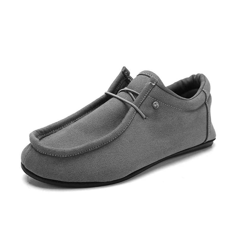 YRZL Men's Canvas Shoes Breathable Casual Walking Shoe Indoor Thin Bottom Home Bedroom Mens Slippers Comfortable Loafers for Men