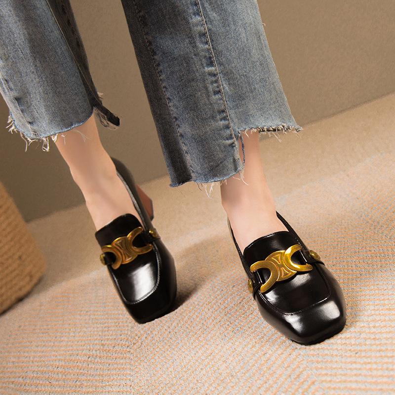 

Retro square head thick heel fashion single shoes women s autumn new products elegant temperament Mary Jane shallow mouth women 40 чорний