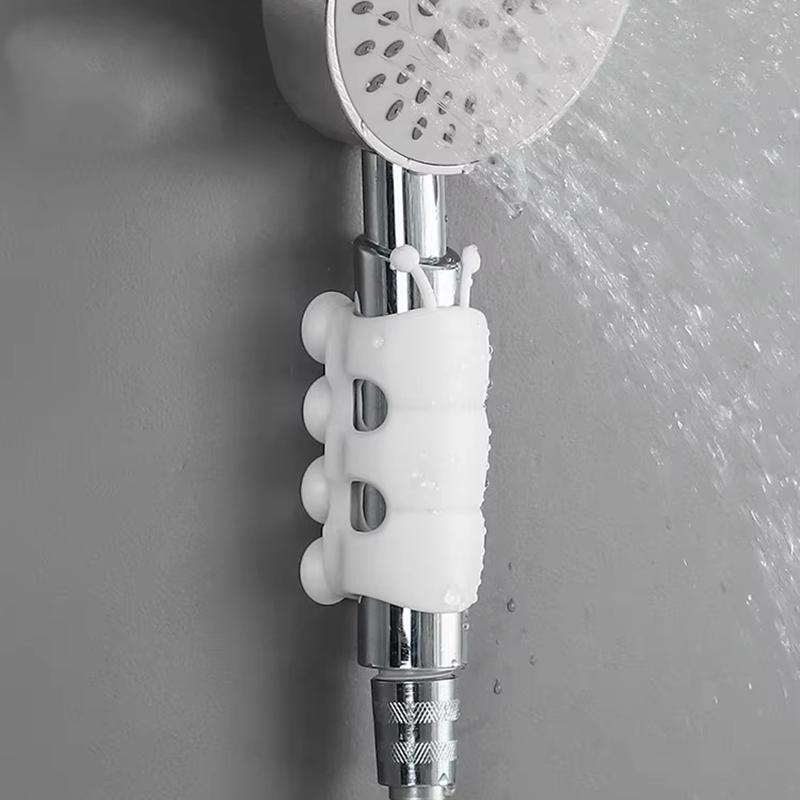 Přísavkové držáky Silikonový držák sprchové hlavice Opakovaně použitelný Odnímatelný Nástěnný úložný regál Pevná základna pro koupelnové doplňky