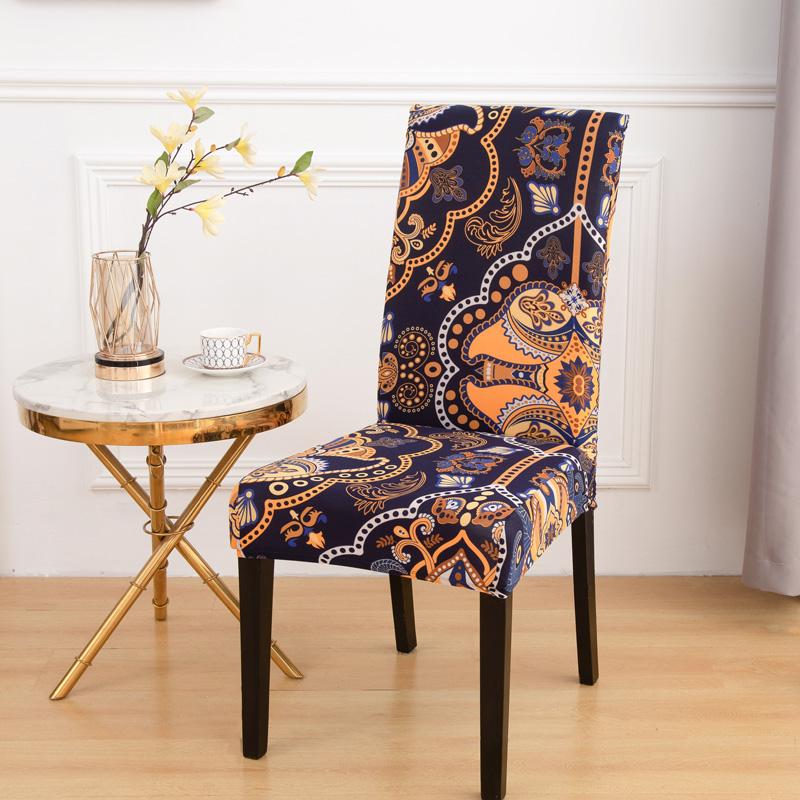Dining Room Chair Cover Elastic Print Kitchen Parsons Chair Covers Spandex Chair Decorative Furniture Protective Cover