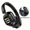 Игровые беспроводные Bluetooth-наушники с сенсорным экраном AI LCD, гарнитура с активным шумоподавлением ANC, Hi-Fi наушники с мощным басом и микрофоном для HD-звонков
