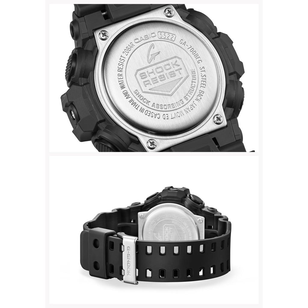 Casio G-Shock GA-700BEG-1AJF Erkek Siyah Saat - Orijinal Japon Modeli, Darbeye Dayanıklı, Dayanıklı Spor Kol Saati