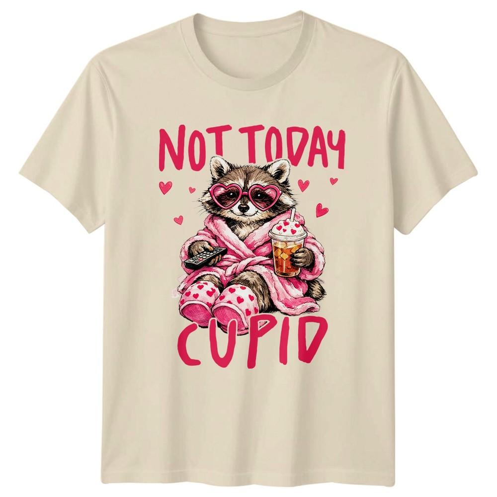 Not Today Cupid Unisexs TShirt Raccoon Anti Valentine Day Gift For Her
