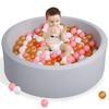Piscină cu bile rotunde din spumă, Echipament de joacă de interior, Spumă de înaltă densitate, Textură moale, pentru bebeluși și copii, Jucărie educativă, Casă cu bile, Colorat