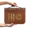Reading Carry Bible Cover with Handle, Book Case in PU Leather Look for Church Days, Travel Use, and Shelf Storage
