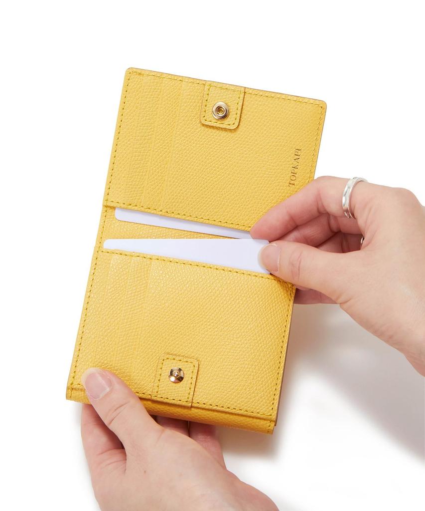 TOPKAPI COLORATO Bifold Wallet with Grained Lemon Free Size Women's Embossing, Yellow,
