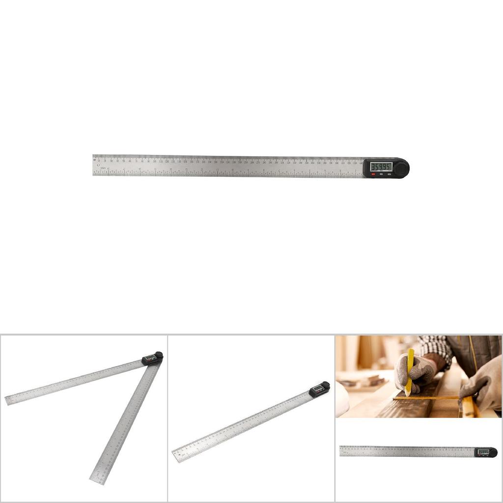 2in 1 Electronic Digital Display Angle Meter 0360 Degrees  Woodworking Ruler Multifunction
