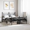 VidaXL Metal Bed Frame with Headboard/Footboard Black 140x190 Cm 374357