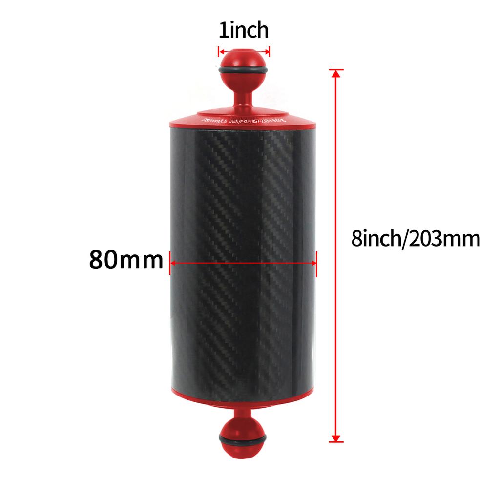 XT-XINTE Underwater Diving Tray Carbon Fiber Float Buoyancy Aquatic Arm D80mm Dual Ball Floating Arm Diving Camera