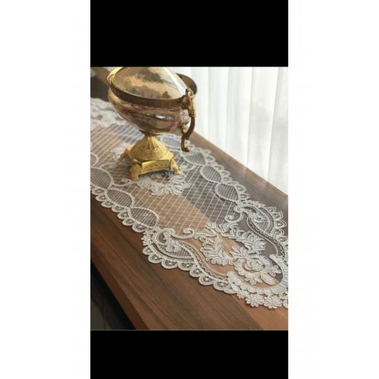 

Кремовые беговые дорожки с кружевом (115 x 40)