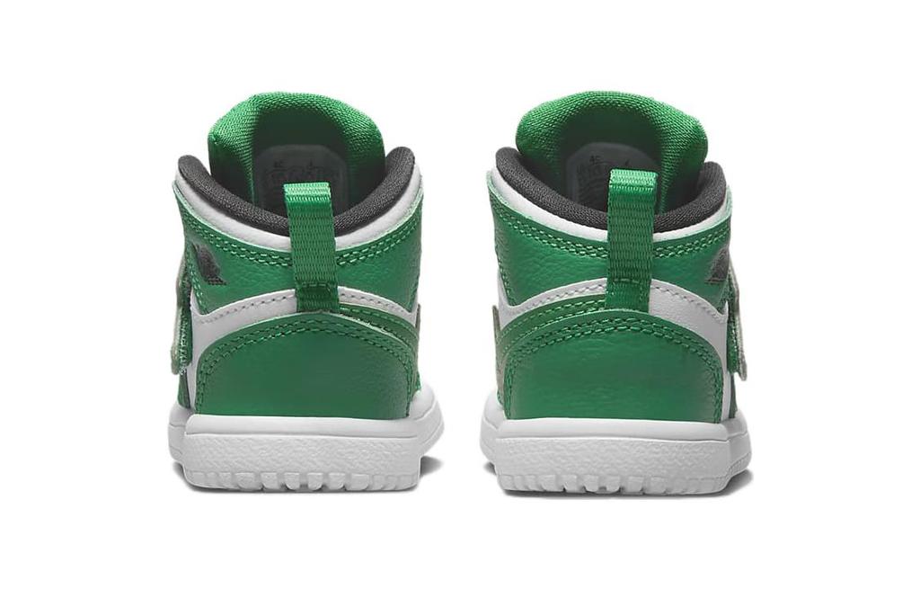 Jordan Air Jordan 1 TD Leder Rutschfest Anti-Kick High-Top Kleinkindschuhe Grün Weiß Baby und Kleinkind BQ7196-301