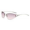 Occhiali da Sole Unici a Mezza Montatura Curva in Metallo Stile Cat-Eye per Donna, Occhiali da Sole alla Moda Y2K con Protezione UV Stile Europeo e Americano per Uomo