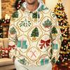 Men's Long Sleeve Christmas Print Pullover Hoodie for Holiday Party and Everyday Wear