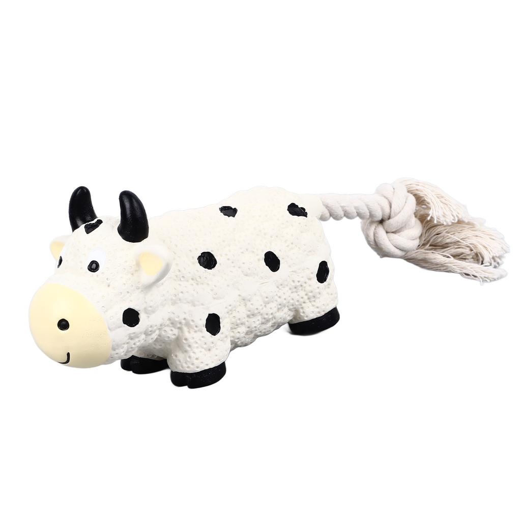 Latex Dog Toy Squeaky Soft Interactive Unique Shape Puppy Chewing Toy for Indoor Small Medium Dogs Cow