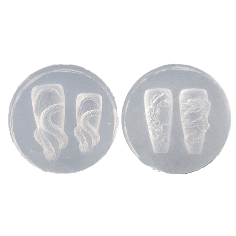 Silikonformen für Nagelkunst, handgefertigt, DIY-Nagelwerkzeuge, Drachen-/Schlangen-Nagelschnitzformen, Silikonmaterial für die Nageldekoration