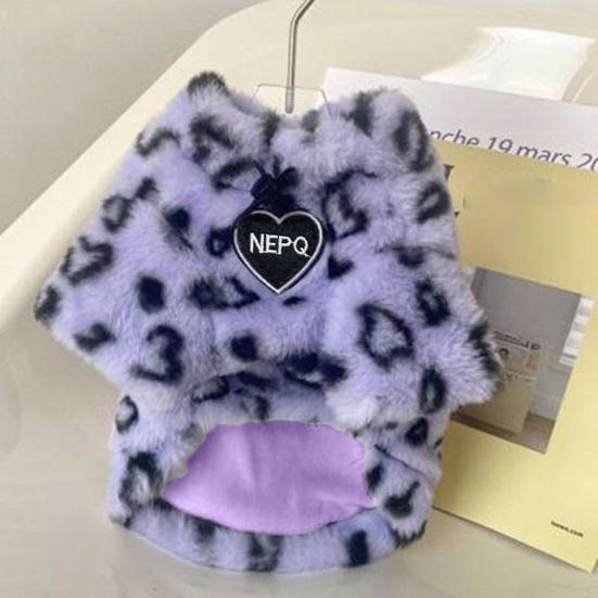 Leopard Print Winter Cat Clothes 2-legged Thickened Warm Soft Lining