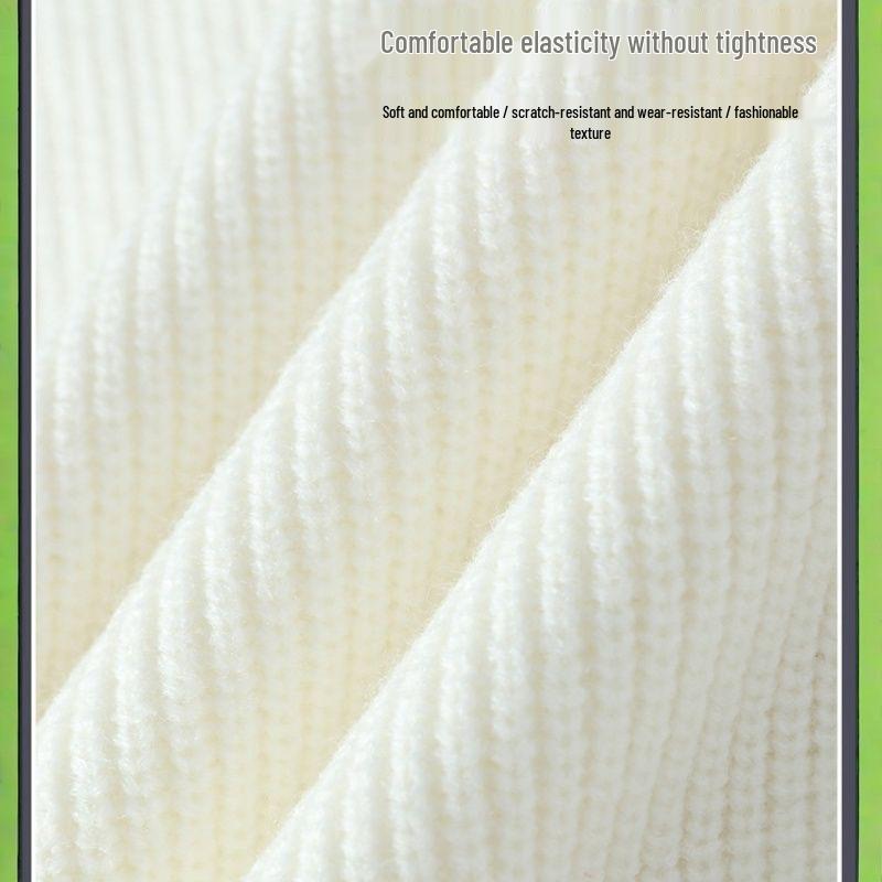 Suéter de Punto Grueso de Cuello Alto para Hombre - Manga Larga Color Sólido Top Casual de Moda