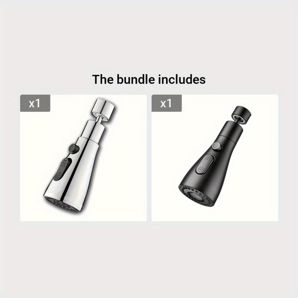 Three Mode Rotary Kitchen Faucet Bubbler with Nozzle - Multi-purpose, High-pressure, Splash Proof Design, Suitable for Bathroom and Sink Use