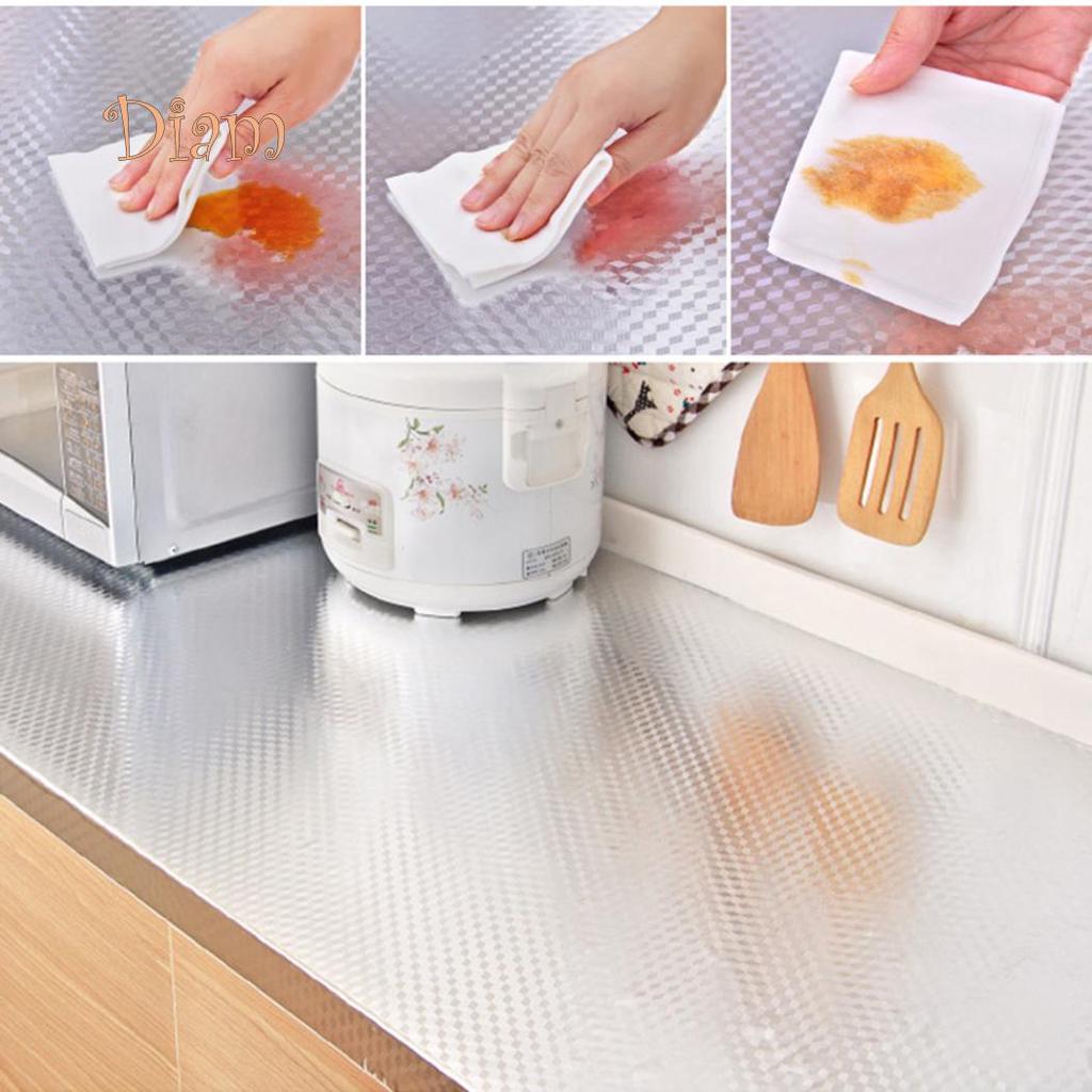 Lachepper Aluminum Foil Self Adhesive Waterproof Wallpaper Kitchen Sticker DIY Home Decor