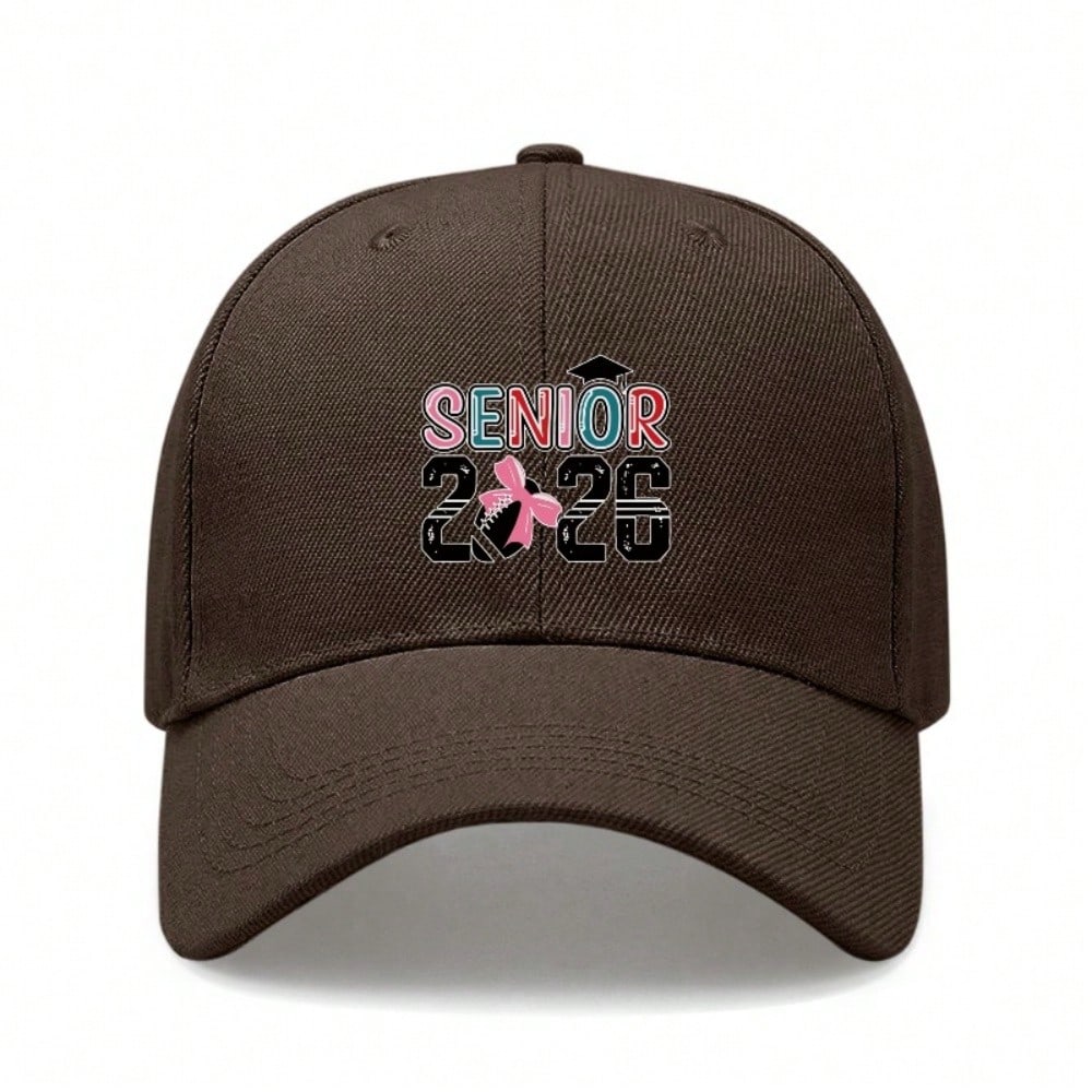 Senior 2026 Baseball Hat - Vintage Washed Look Print Adjustable Sun Cap For Unisex Adults, Lightweight Breathable Polyester Outdoor Sports Hat -