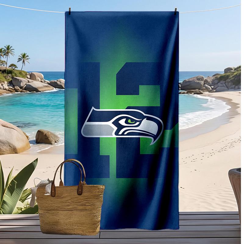 Asciugamano da Spiaggia Stampa Seattle Seahawks Morbido Portatile Asciugatura Rapida?Asciugamano Asciutto Per Piscina Vacanza Estiva Sport all'Aperto