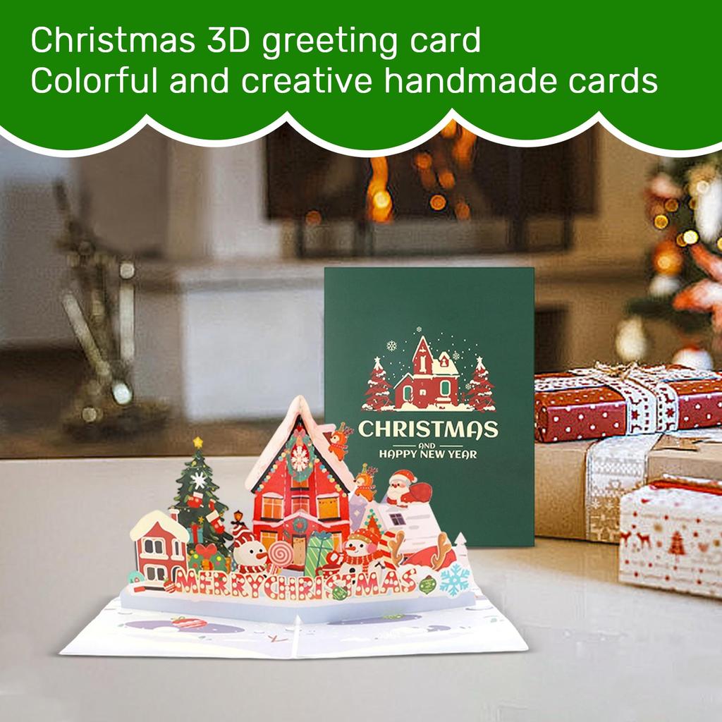Vánoční 3D přání Barevný vánoční stromek Kreativní ručně vyráběné přání