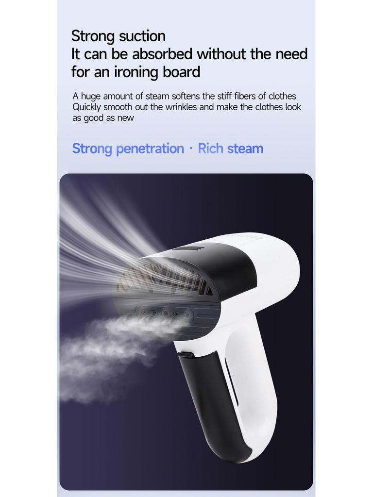 Portable Handheld Garment Steamer with Suction Cup for Home & Travel