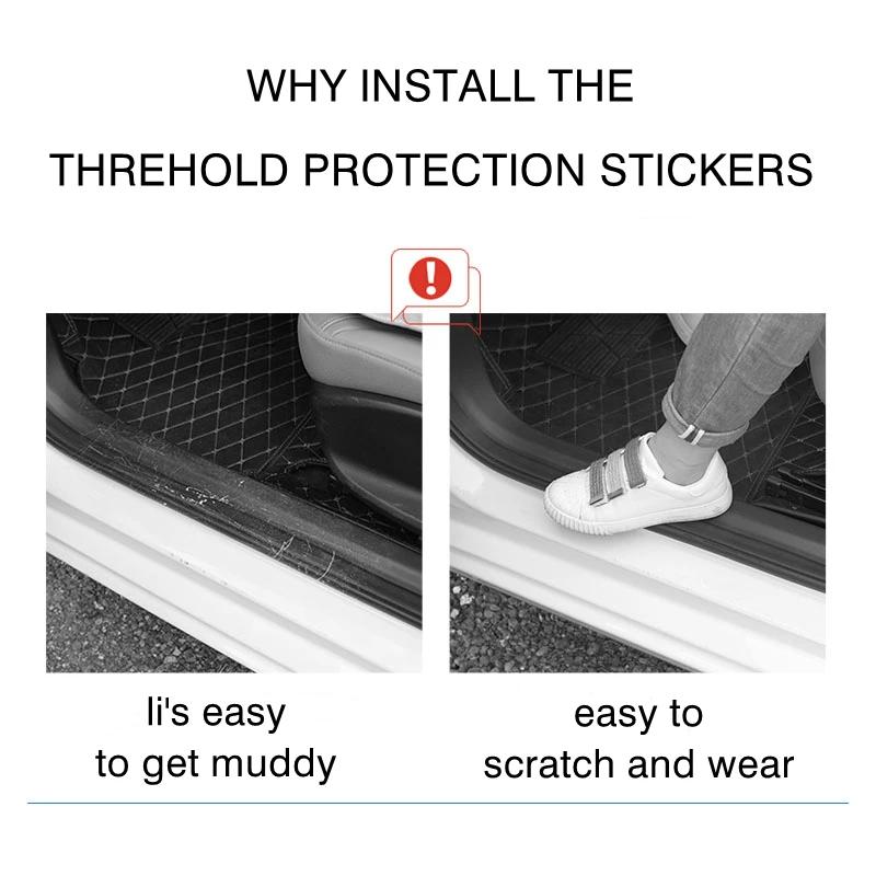 VW GTI GOLF 2026 Hot For VW VOLKSWAGEN High-quality Carbon Fiber Car Door Sill Protector Sticker For VW Golf Amarok Phaeton T5 T