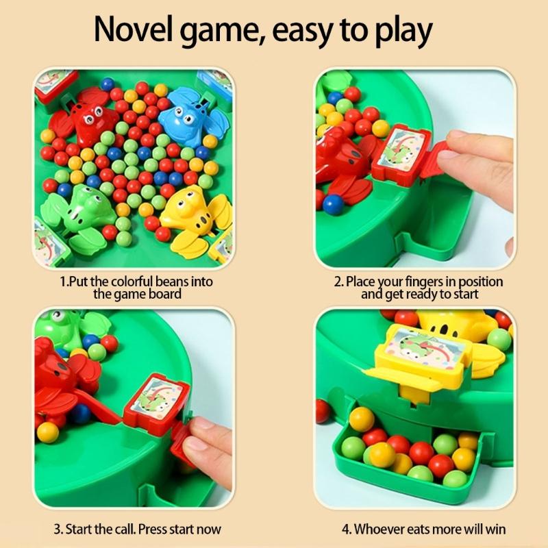 Safe Plastic Frogs Bean Toss Toy Educational Frogs Feeding Toy for Children Parent Child Interactively Learning Activity