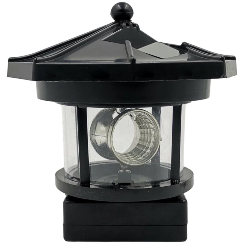 Automatic Solar Lighthouse Garden Light 360 Degree Rotating Lamp Plastic Outdoor Yard Decoration Easy Installation