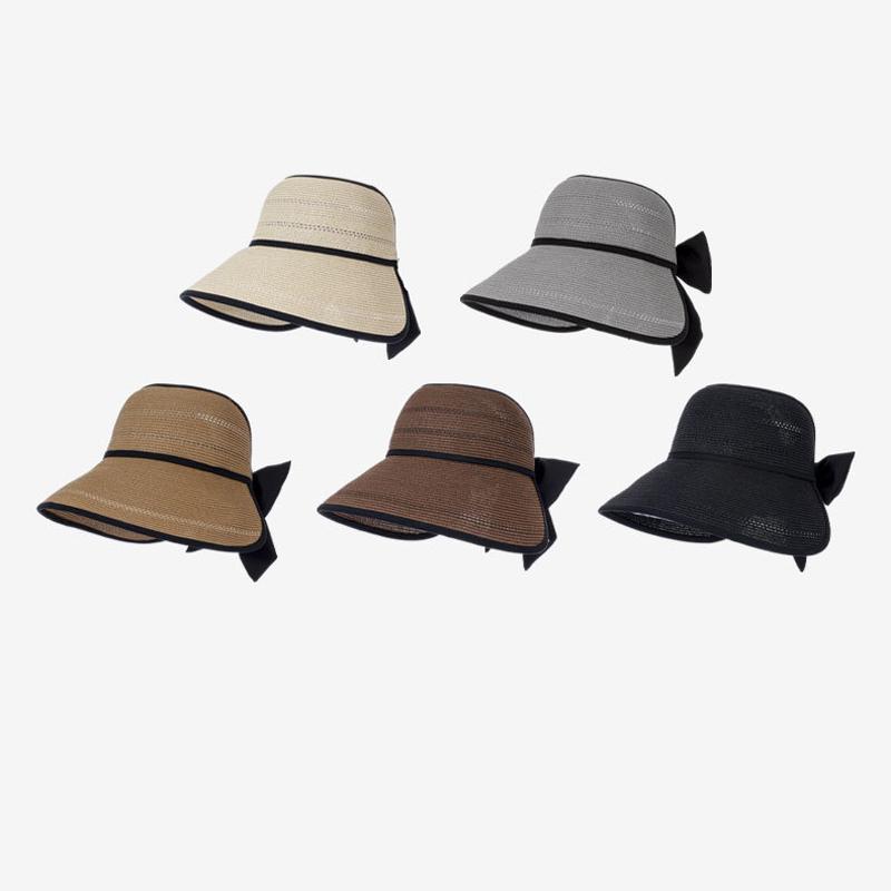 Summer Straw Sun Hat Women's Outdoor Big Eave Hare Hat Foldable Beach Sun Hat